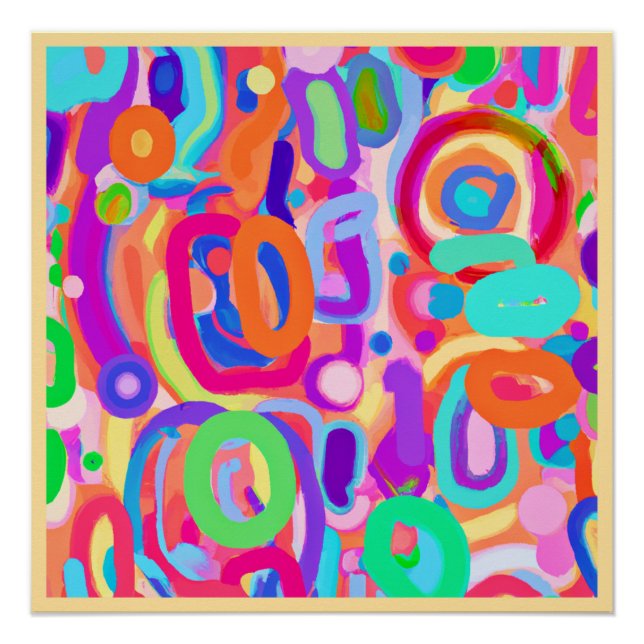 Poster Motif de couleurs vives (Devant)