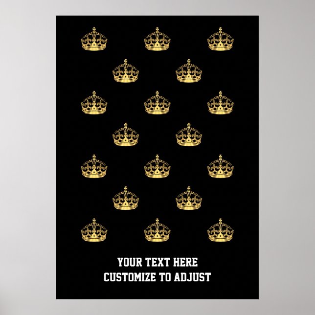Poster Motif de couronne noir et or (Devant)