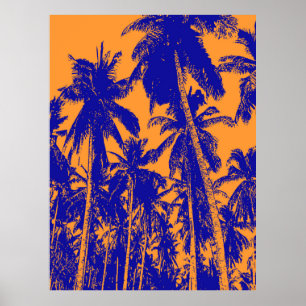 Poster Motif de feuille. Palmiers tropicaux