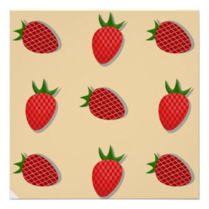 Poster Motif de fraises pour les fruits à l'été bonnes vi