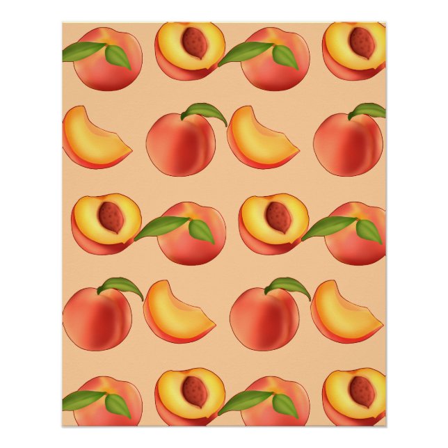 Poster Motif de fruits de pêche (Devant)