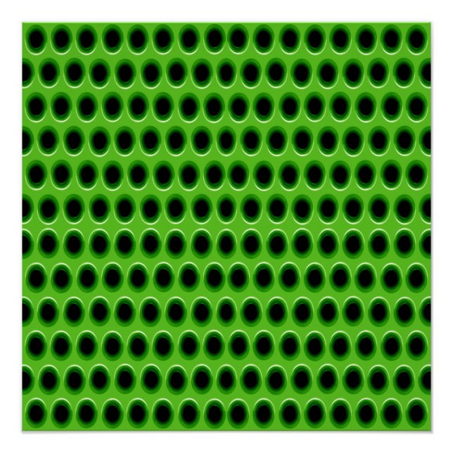 Poster Motif de grille verte trouée (Devant)