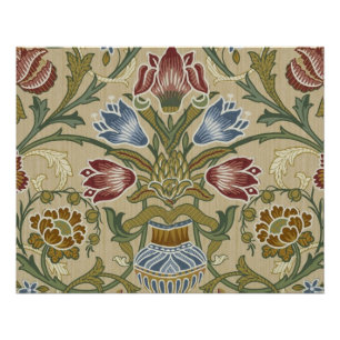 Poster Motif de papier peint floral brocart de William Mo