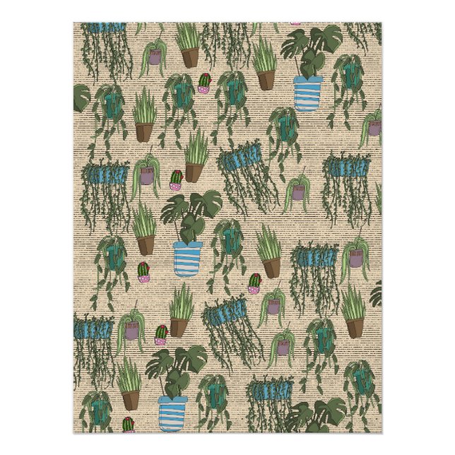 Poster Motif de plantes en pot (Devant)