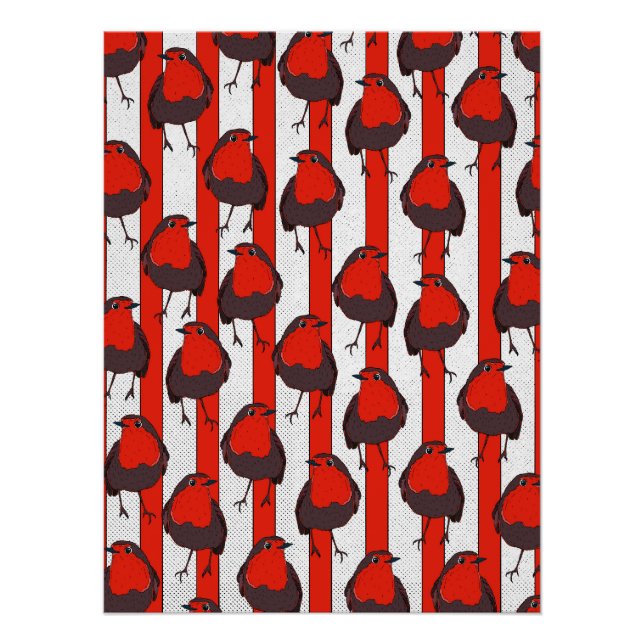Poster Motif de rouge-gorge (Devant)