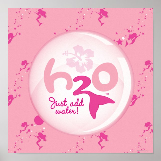 Poster Motif de sirène rose (Devant)