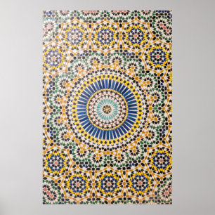 Poster Motif de tuiles géométriques, Maroc
