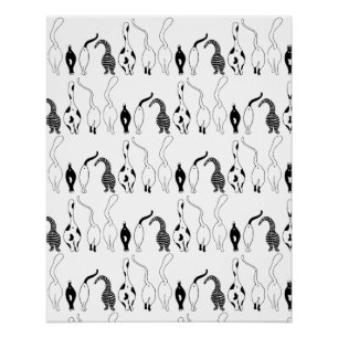 Poster Motif des boutons de chat