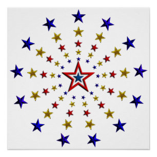 Poster Motif d'étoiles patriotiques 20x20