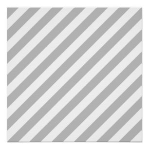 Poster Motif diagonal gris et blanc de rayures