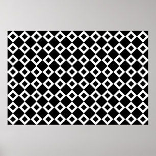 Poster Motif Diamant noir et blanc