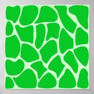 Poster Motif d'impression de girafe verte.