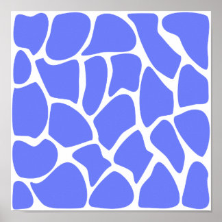Poster Motif d'impression Giraffe en bleu Cornflower.