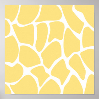 Poster Motif d'impression Giraffe en Jaune.