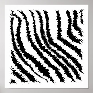 Poster Motif d'impression Zèbre noir et blanc.