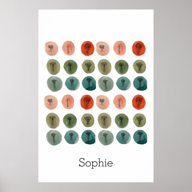 Poster Motif Doodle Aquarelle (Devant)