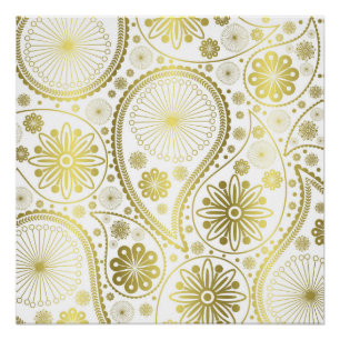 Poster Motif en cachemire d'or