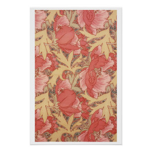 Poster Motif floral de Nouveau d'art de pavots de William
