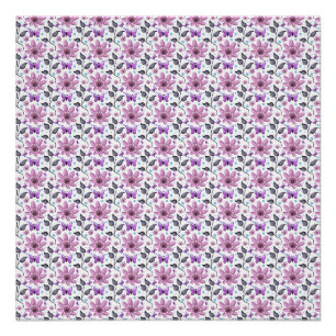 Poster Motif floral Papillon Violet Cottagecore Mignon 