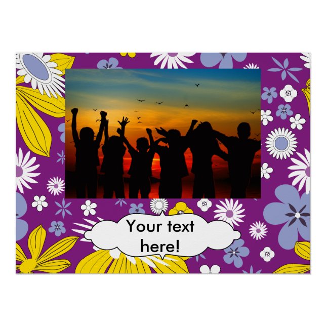 Poster Motif floral sans couture (Devant)