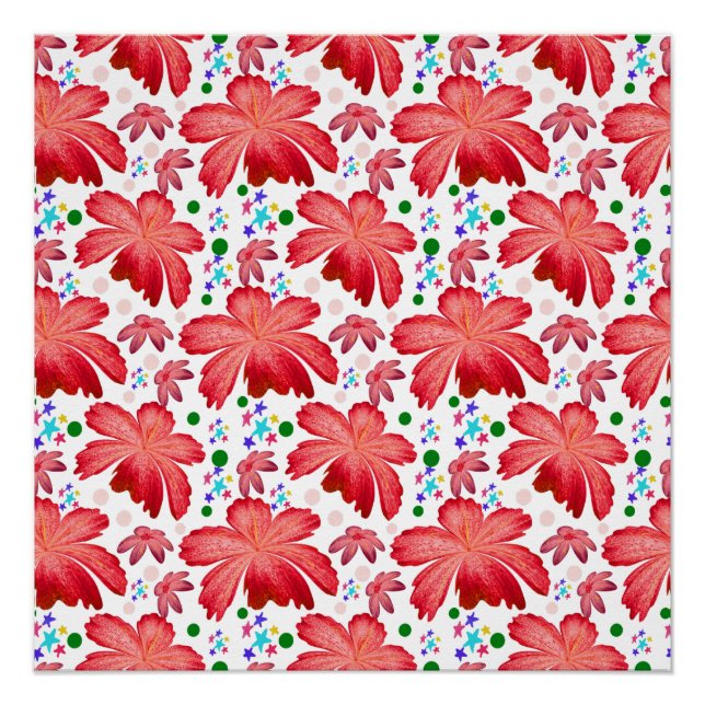 Poster Motif floral sans couture | Conception de fleurs à (Devant)