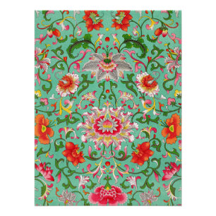 Poster Motif floral vintage, style William Morris,