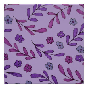 Poster Motif floral violet