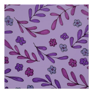 Poster Motif floral violet