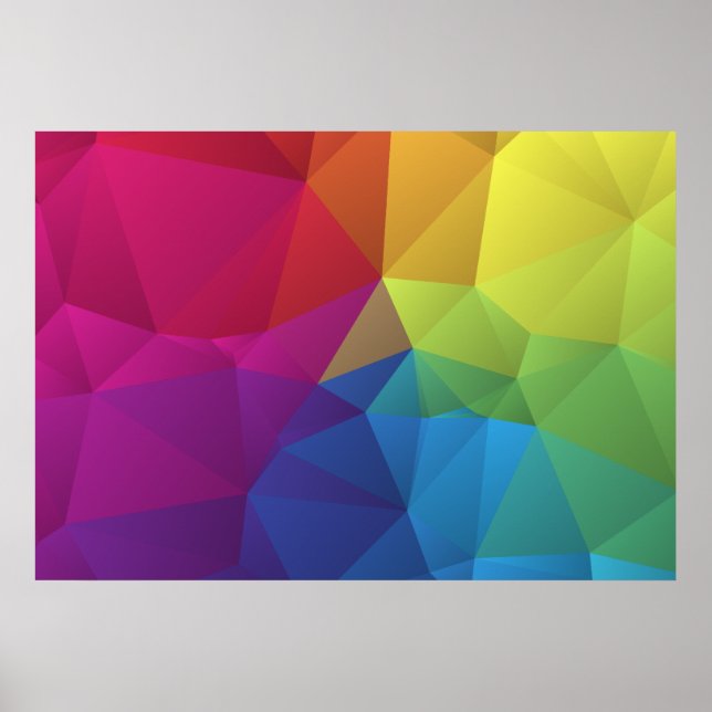 Poster motif géométrique abstrait, conception triangulair (Devant)