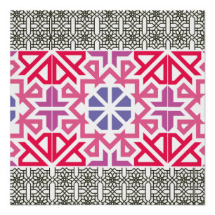 Poster Motif géométrique bohème coloré moderne