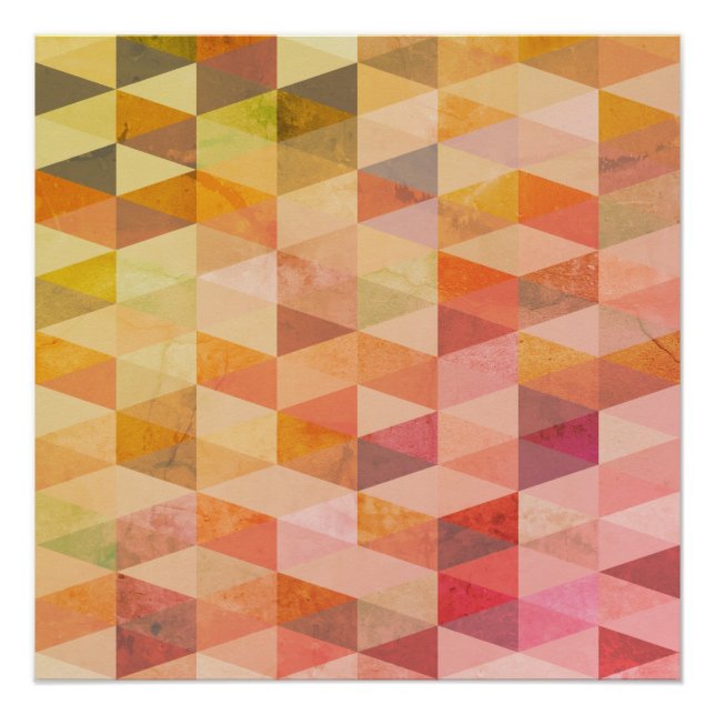 Poster Motif géométrique de triangle mou (Devant)