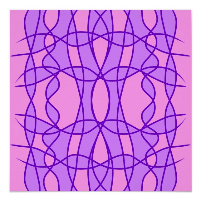 Poster Motif géométrique rose et violet (Devant)