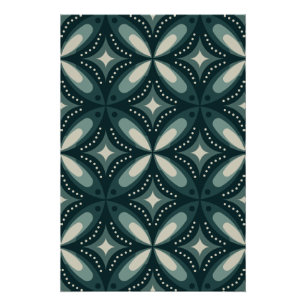 Poster Motif géométrique vert rétro
