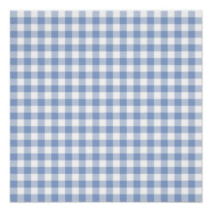 Poster Motif Gingham Bleu Clair Imprimé Carreaux Classiqu