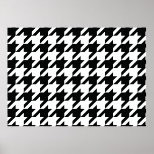 Poster Motif Houdstooth noir et blanc