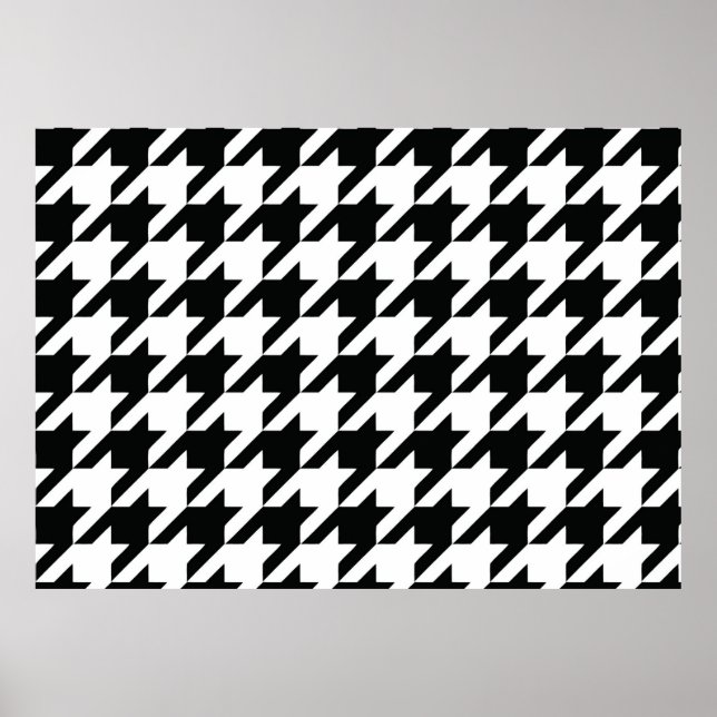Poster Motif Houdstooth noir et blanc (Devant)