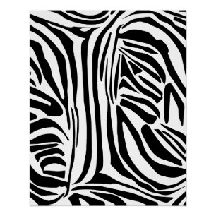 Poster Motif Imprimé Zèbre Noir et Blanc Audacieux