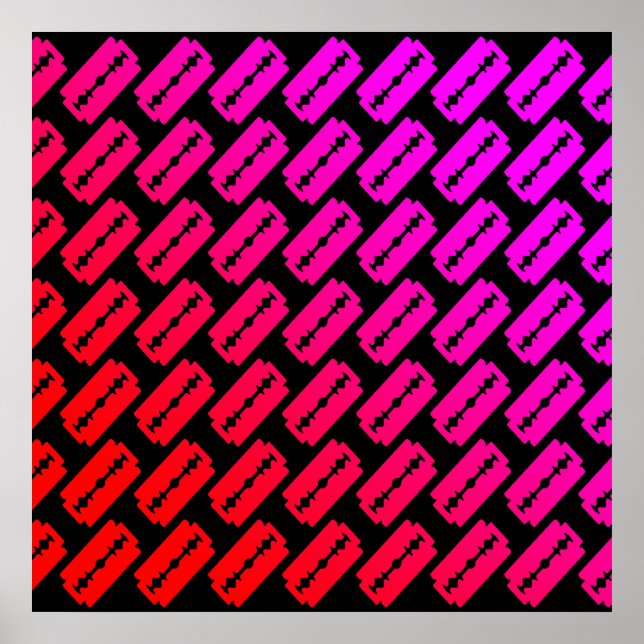 Poster Motif Lames de Rasoir Punk (Devant)