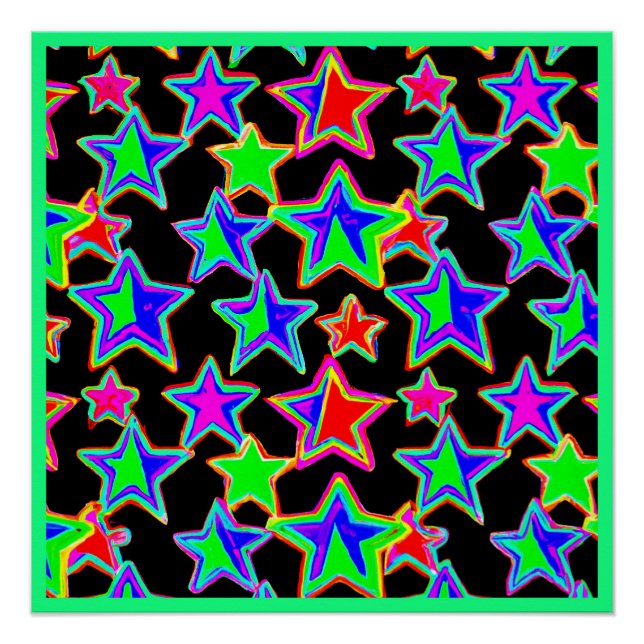 Poster Motif lumineux Neon Starlight (Devant)
