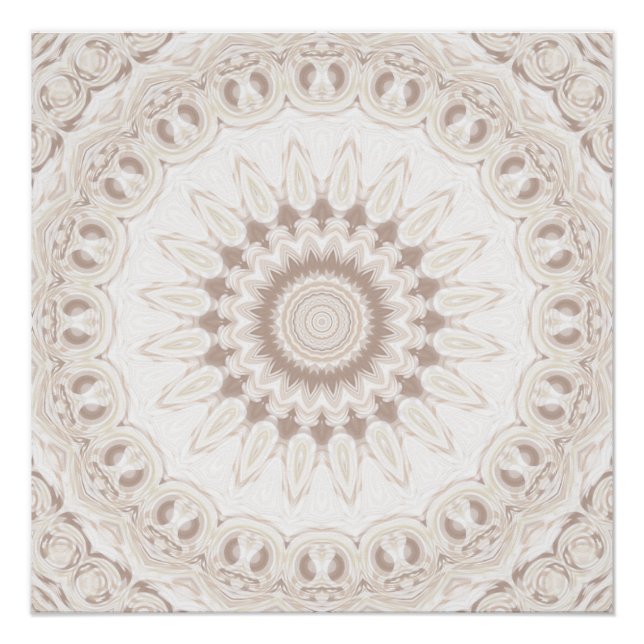 Poster Motif Mandala Beige et Crème (Devant)