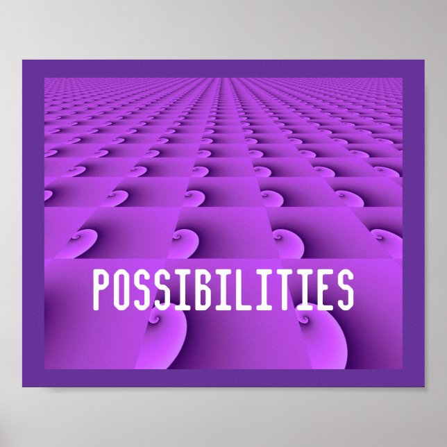 Poster Motif moderne à spirale violette - Possibilités (Devant)
