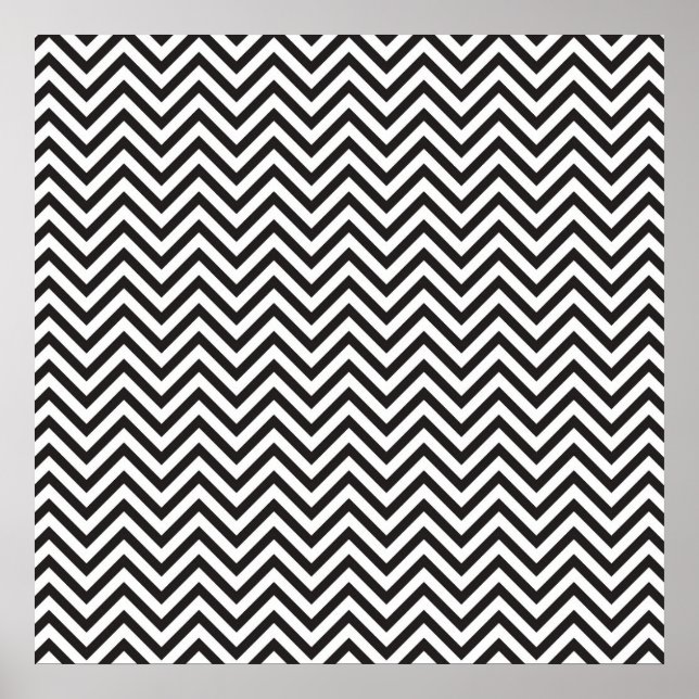 Poster Motif noir Chevron (Devant)