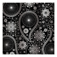 Motif paisley argenté