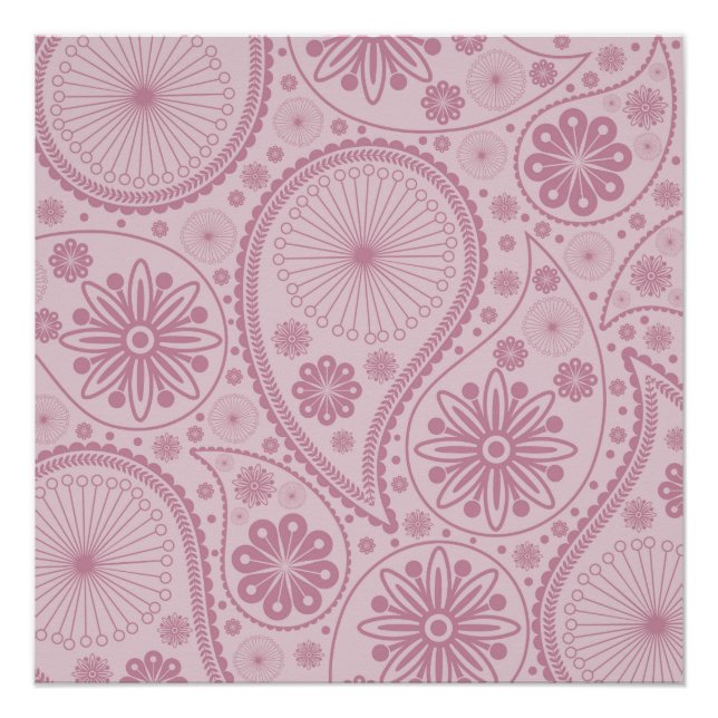 Poster Motif Pink paisley (Devant)
