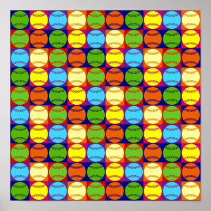 Poster Motif Pop Art Baseballs