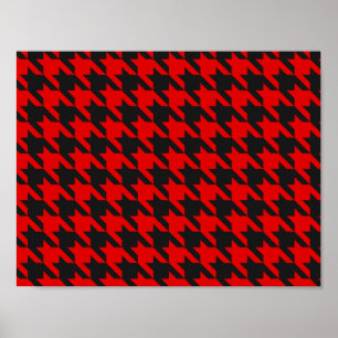 Poster Motif rouge et noir de pied-de-poule
