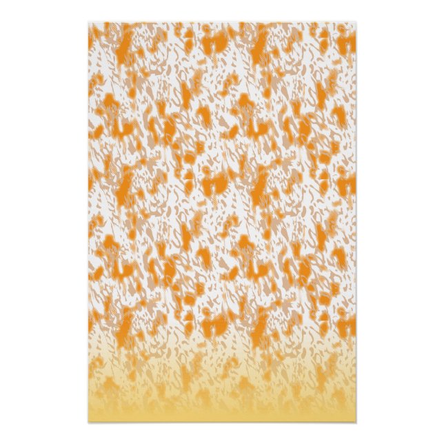 Poster Motif textile avec orange et gol vibrants (Devant)