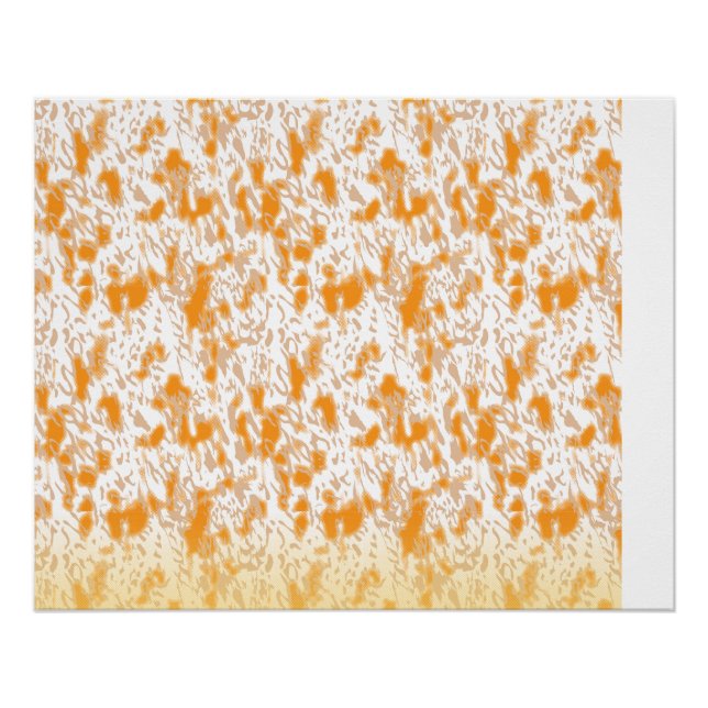 Poster Motif textile avec orange et gol vibrants (Devant)