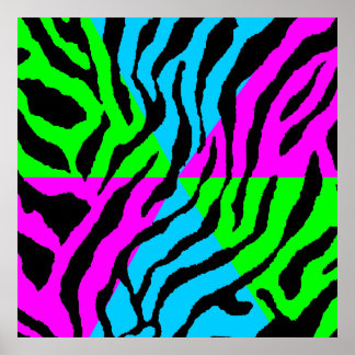Poster Motif Tigre Rétro Corey des années 80