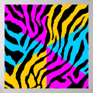 Poster Motif Tigre Rétro Corey Tiger 80s